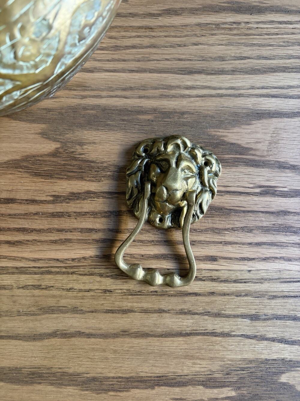 Vintage Small Brass Lion Head Door Knocker Brass Door Knocker